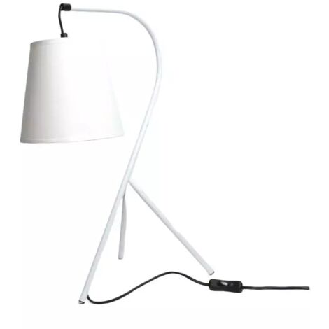 Lampe 53 cm abat-jour suspendu et trépied métal blanc - CAMPANA