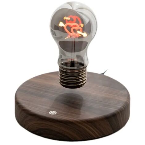 Lampe à ampoule suspendue lampe à suspension magnétique lampe de table lampe de nuit, 360 degrés sans fil rotation automatique lampe cadeau Home décoration de bureau Desktop Tech Toys (ampoule à cœur 