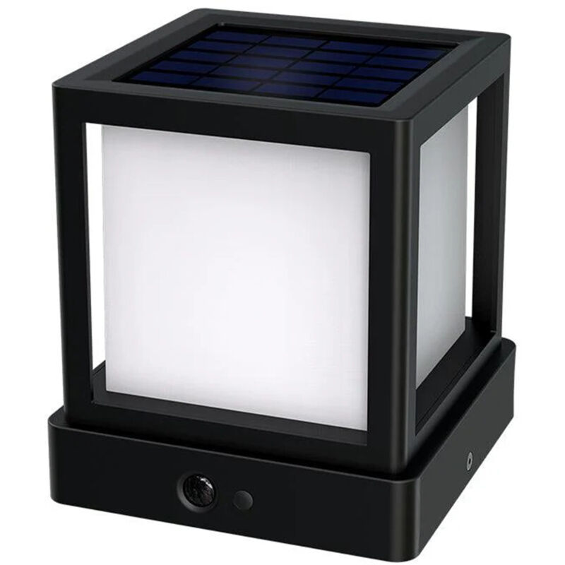 Lampe à colonne/à poser solaire 20w 1000lm 4000K avec sensor NOIR