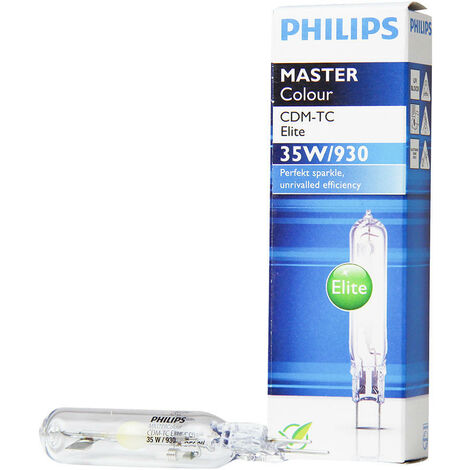 lampe à décharge philips - mastercolour cdm-tc elite - g8.5 - 35w - 3000k - t14