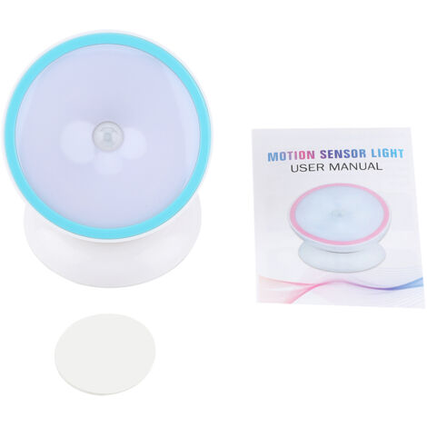 Lampe à détecteur de mouvement 360° à induction corporelle pour escalier, veilleuse bleue  lumière chaude