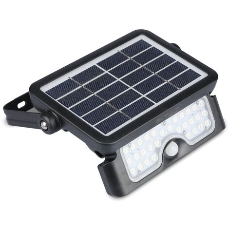 Projecteur solaire 3 têtes 178 led détecteur de mouvement - IDMARKET -  Energie solaire - 12 W - Noir - Cdiscount Maison