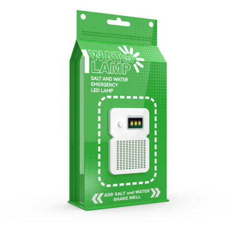 Lampe à eau salée d'urgence - Lampe LED sans batterie, autonomie 200h, stockage 5 ans, pour camping et coupure de courant-vert