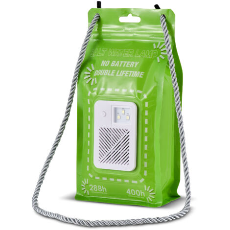 Lampe à Eau Salée Sans Batterie - Lampe de Survie Réutilisable avec 3 LED 50 Lumens, Mode Continu/Flash, Portable pour Camping et Urgence