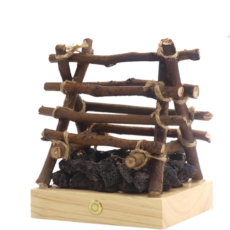 Cheminée électrique LED 3D – Contrôle tactile – 3 modes réglables – Design compact pour Noël – Faux bois de chauffage