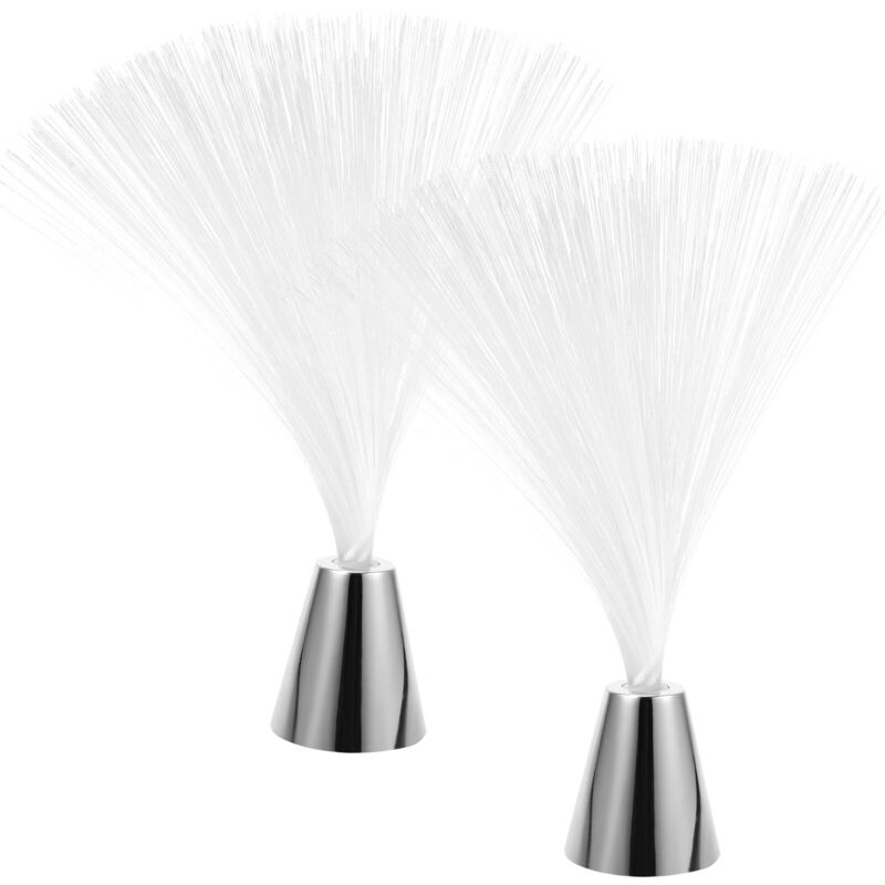 Lampe à fibre optique 2 pièces led colorée à changement de couleur Lampe à fibre optique à led à piles pour mariage, fête de Noël, décoration de la
