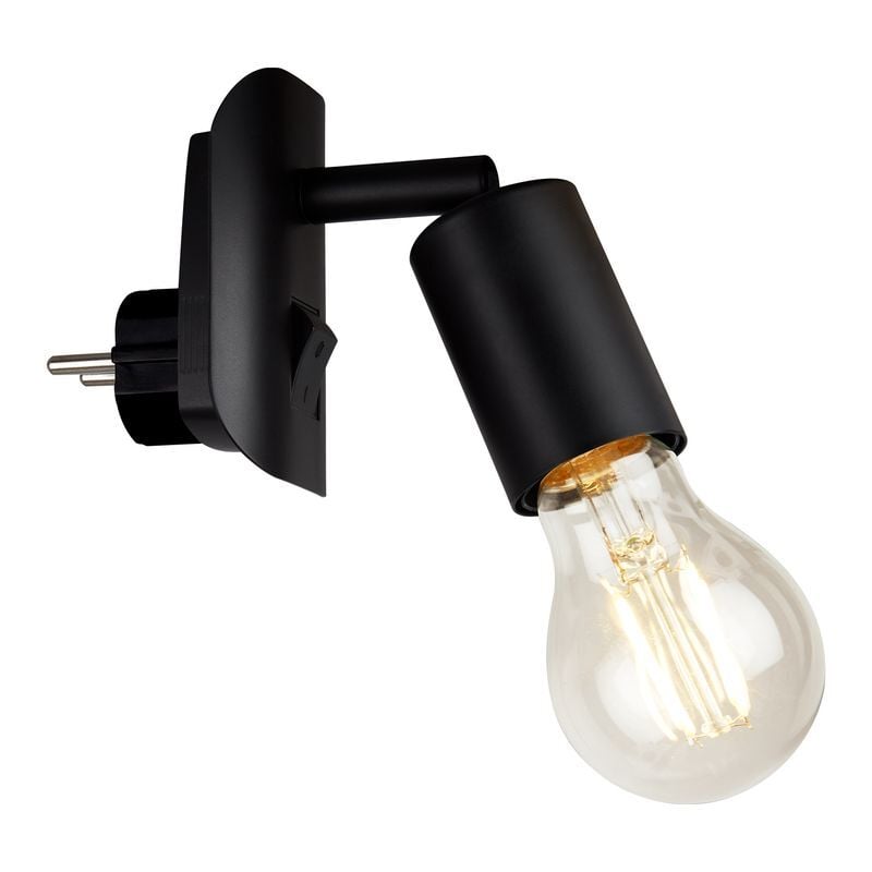 Lampe à fiche Briloner leuchten batita, 25 w, IP20, noir, métal, excl. 1x E27, 9,5 x 6,7 x 7,8 cm