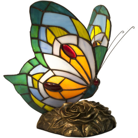 Lampe à figurine papillon bleu Tiffany