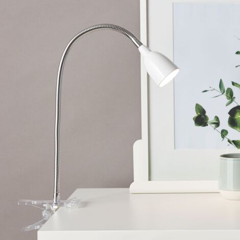 Lampe à fixation pince ANTHONY 1x2 4W LED intégrée ACIER VERRE BLANC