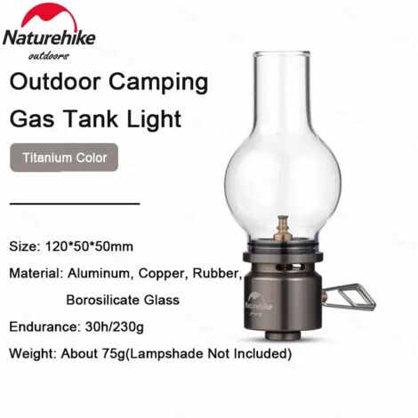 Lampe à gaz portable Naturehike pour le camping, mini-lampe bougie, lanterne de tente extérieure, réchaud de cuisine portable