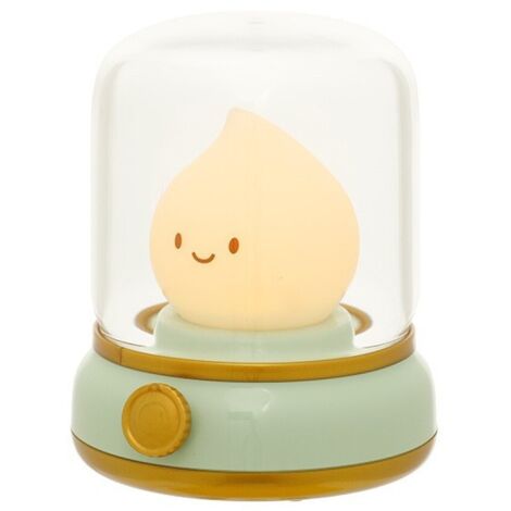 Lampe à huile rétro rechargeable USB, intensité lumineuse réglable en continu, veilleuse douce, idéale pour nourrir bébé et protéger ses yeux, lampe de chevet - Verte