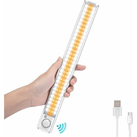Lumière de nuit led, lampe de détecteur de mouvement intérieur magnétique  avec tampons adhésifs gratuits, Stick Anywhere, capteur sans fil  rechargeable USB, blanc chaud Paquet de