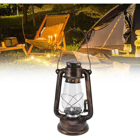 [Lampe à kérosène vintage] [Lampadaire classique avec verre] Verre et fer  572g  31x17x14cm  Décoration vintage, prop photo, camping  1 lampe + mèche