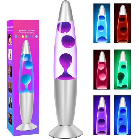 Lampe à lave - CELLUSTOP - 34,5 cm - LED 25W - 7 couleurs - Verre/Aluminium