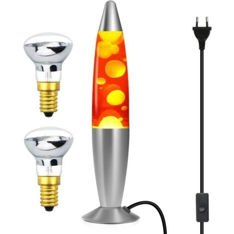 Lampe à lave - CELLUSTOP - Magma Fusee - Rouge - 34 cm - Aluminium