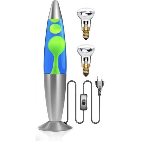Lampe à Lave Fusée - CELLUSTOP - Lampe Magma - 34 cm - 2 Ampoules R39 - Vert