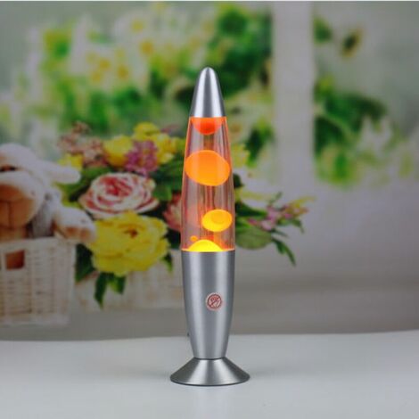 LOKIUA Lampe à lave futuriste orange avec interrupteur