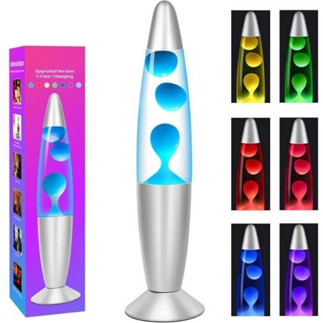 Lampe à lave LED - CELLUSTOP - 34,5 cm - 7 couleurs RGB - Verre & aluminium - LED intégrée