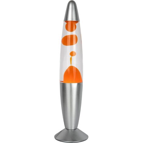 lampe à lave orange, lampe chevet 2 ampoules incluses, cadeau amusant adolescents, 34 x 8,5 cm