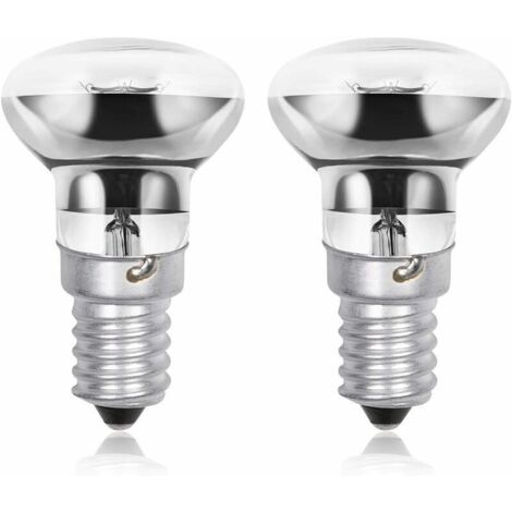 Lampe à lave R39 E14 40 W, petite vis Edison SES Spot réflecteur ampoules à lave, blanc chaud 2800 K à économie d'énergie R39 ampoules à intensité variable (lot de 2)