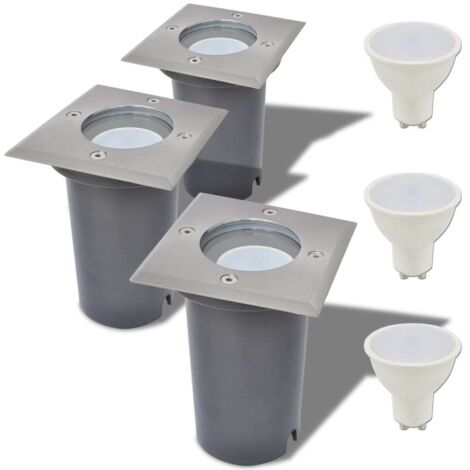 Lampe à LED encastrable au sol d'extérieur  Lampe de jardin 3 pièces Carré VXN7874