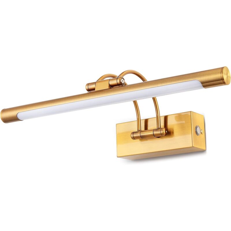 Lampe à led pour salle de bain 40cm,Variateur de température à led avec tête de lampe pivotante,Applique murale Arc Arm Lampe d'éclairage à miroir