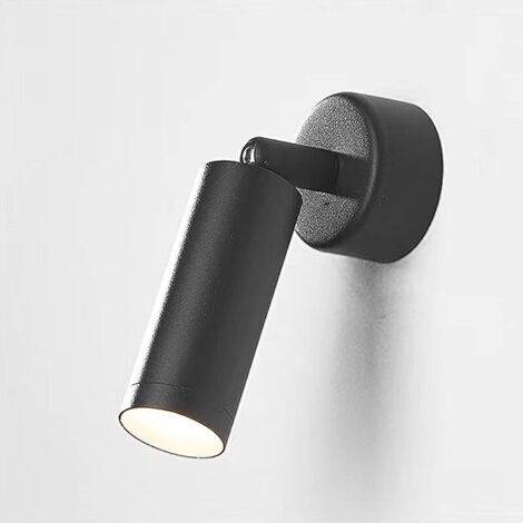 Lampe à LED rotative réglable montée appliques murales projecteur piste décor lumière extérieure luminaires décoratifs blanc pliant (noir)