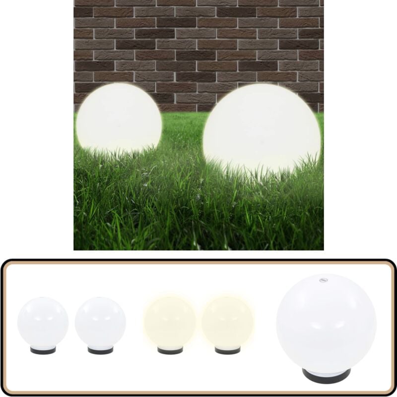 Lampe à led sous forme de boule 2 pcs Sphérique 20 cm pmma - Lampes De Jardin - Luminaires Exterieurs - Éclairage Extérieur - Boules Lumineuses