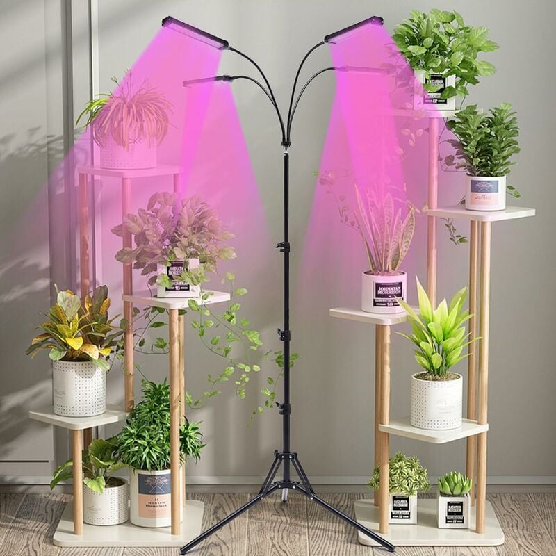 Lampe à LES aux plantes à spectre complet Croissance avec support Trépied，dimmable Modes de Minuteri 420 perle a LED