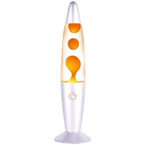 Lampe à lumière liquide orange à mouvement avec base et capuchon argentés, lampe Magma pour adultes et enfants, cadeau idéal, veilleuse d'ambiance