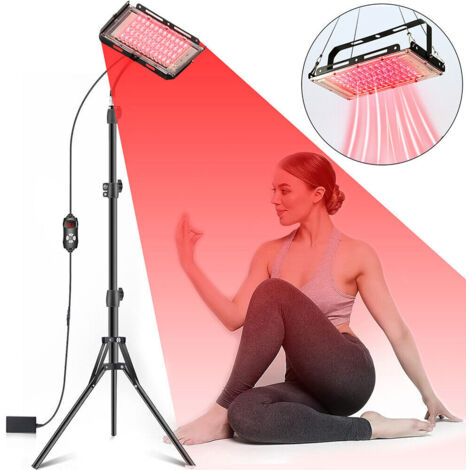 Lampe à Lumière Rouge Corps et Visage, Lampe Infrarouge avec 96 LED, (660 nm, 850 nm) Panneau Lumière Infrarouge avec Lunettes de Protection