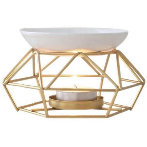 Lampe à parfum en céramique, brûleur d'huiles essentielles, brûleur en métal --