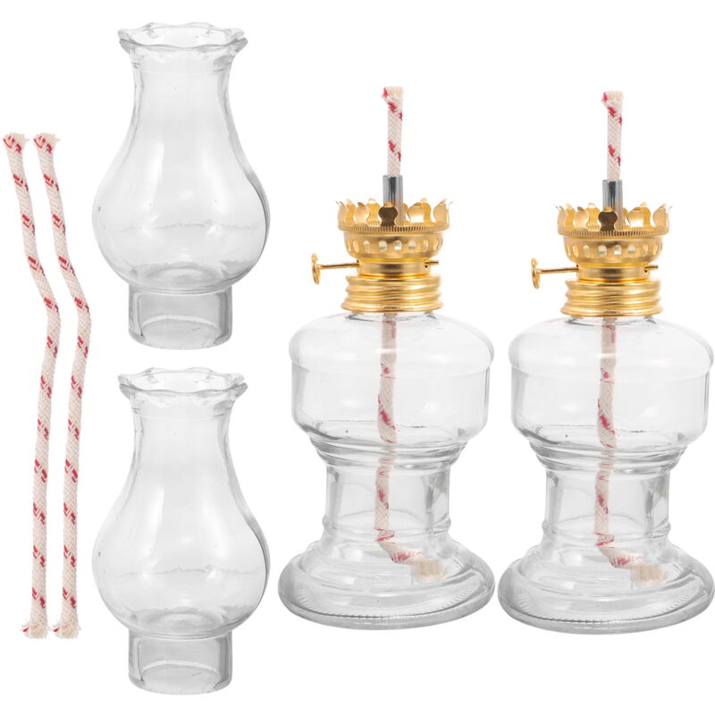 Lampe à pétrole rétro grand chauffage bureau huile transparente camping extérieur brûleur à mèche bureau