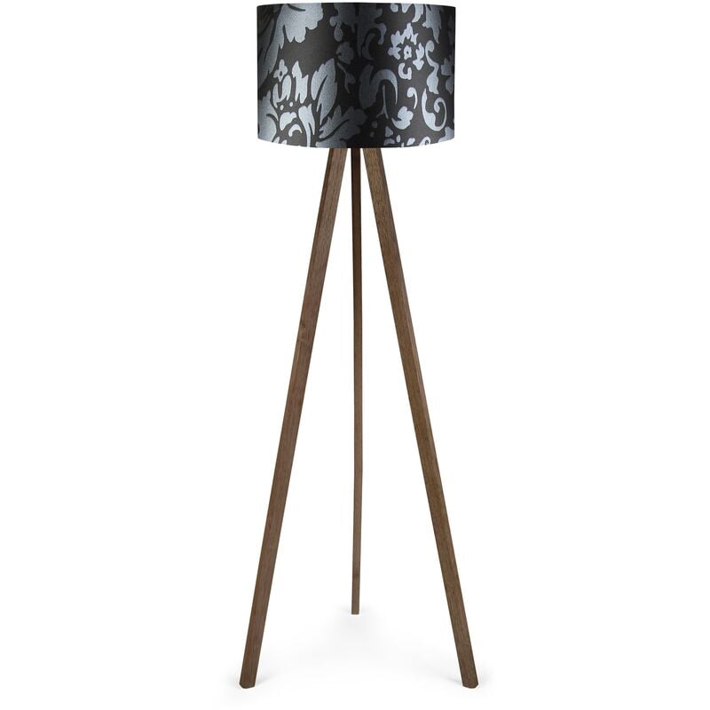 Lampadaire avec 70% mdf / 30% pvc couleur Noir Noir Gris