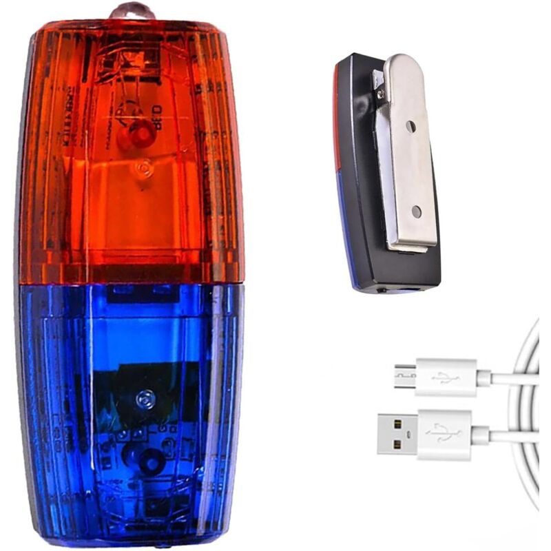 Lampe à Pince d'épaule, lumières stroboscopiques d'avertissement,Voyant d'avertissement d'épaule LED étanche avec Chargement USB Lumières