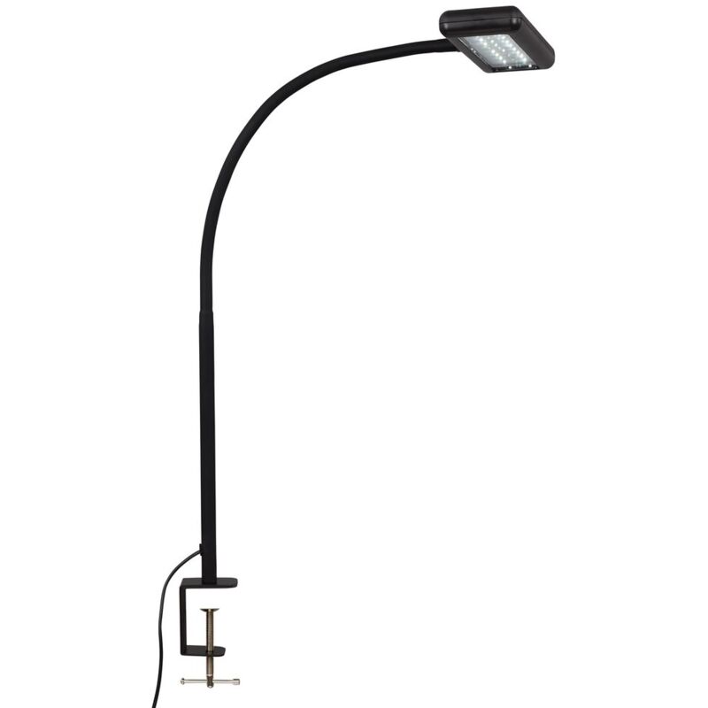 Brilo - Lampe à pince led lumière du jour ner leuchten trasna, 7,5 w, 800 lm, IP20, noir, métal-plastique, 55 x 52 x 4 cm