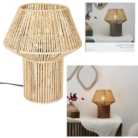Lampe A Poser Abat Jour Effet Corde Tressee
