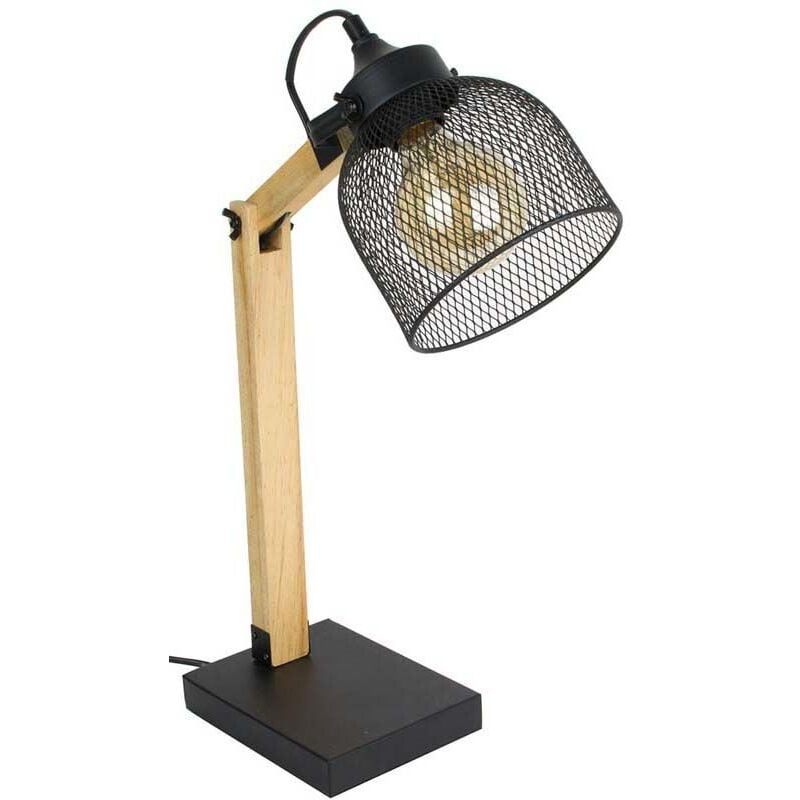Lampe à poser abat-jour grillagé et bras articulé - l 26 x l 14 x h 38 cm - Noir - Livraison gratuite