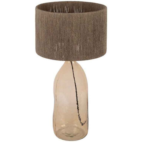 Lampe à poser ambre Heliac verre jute 30x60cm