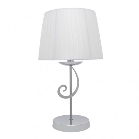 Lampe à poser avec abat-jour modèle LUXOR Chrome 45x25x25 Cm Fabrilamp