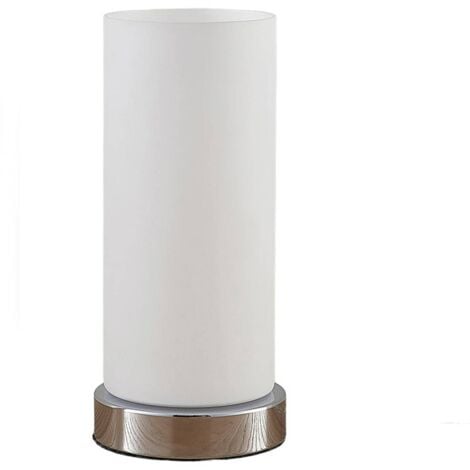 Lampe à poser (Avec variateur d'intensité tactile) à intensité variable 'Elianna' en verre pour salon & salle à manger - blanc opale