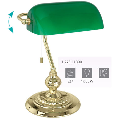 Lampe à poser Banker - Or|Vert