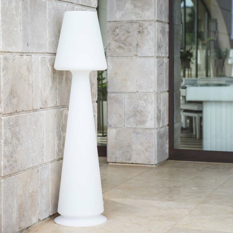 Idralite - Lampe à poser blanc en résine éclairage de jardin décoration extérieur mod. Chloe