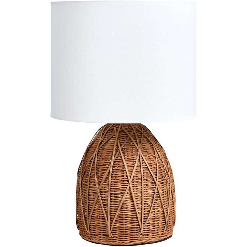 Beliani - Lampe à Poser Boho Côtier Japandi en Rotin avec Abat-Jour en Tissu Naturel Nilwala