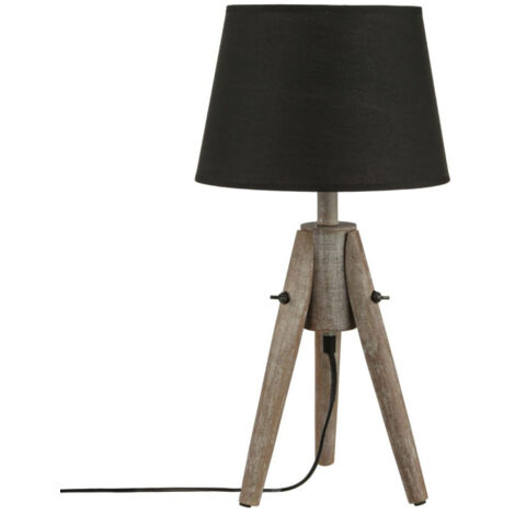 Lampe à Poser Bois "Abat-jour" 46cm Gris