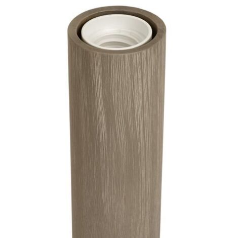 Lampe à poser - Bois - Gris - Forme de tube - 14cm de hauteur - Déco
