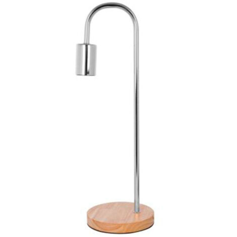 Lampe à Poser Bois & Métal "Vinara" 47cm Argent