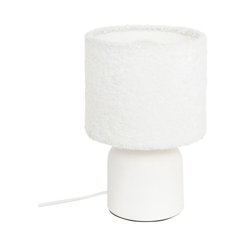 Atmosphera - Lampe à Poser Bouclette 'Bona' 22cm Blanc