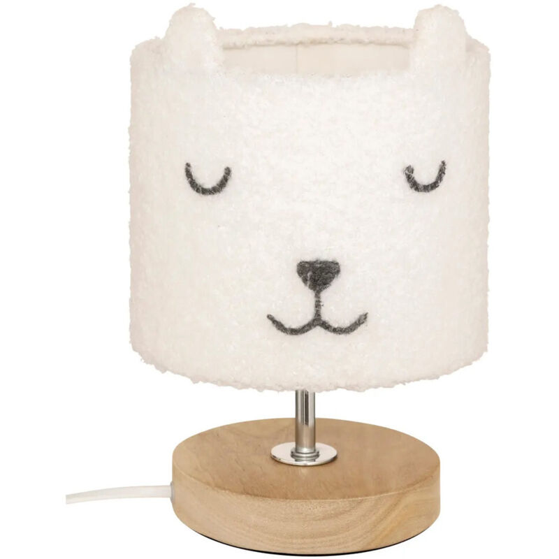 Lampe à Poser Bouclette "Toxey" 23cm Blanc