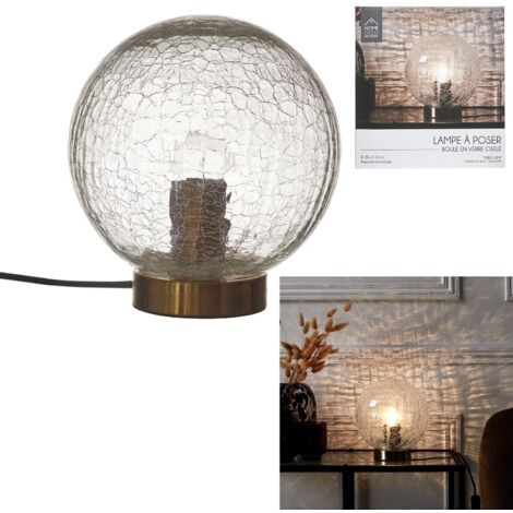 Lampe A Poser Boule En Verre Cisele